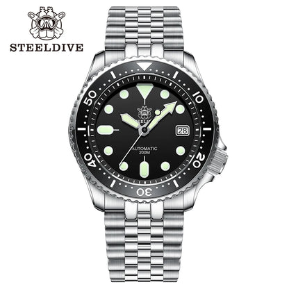 Steeldive SD1973 Men's Dive Watch Automatic Mechanical Men's Watch NH35 Bracelet 41mm Diver Watch