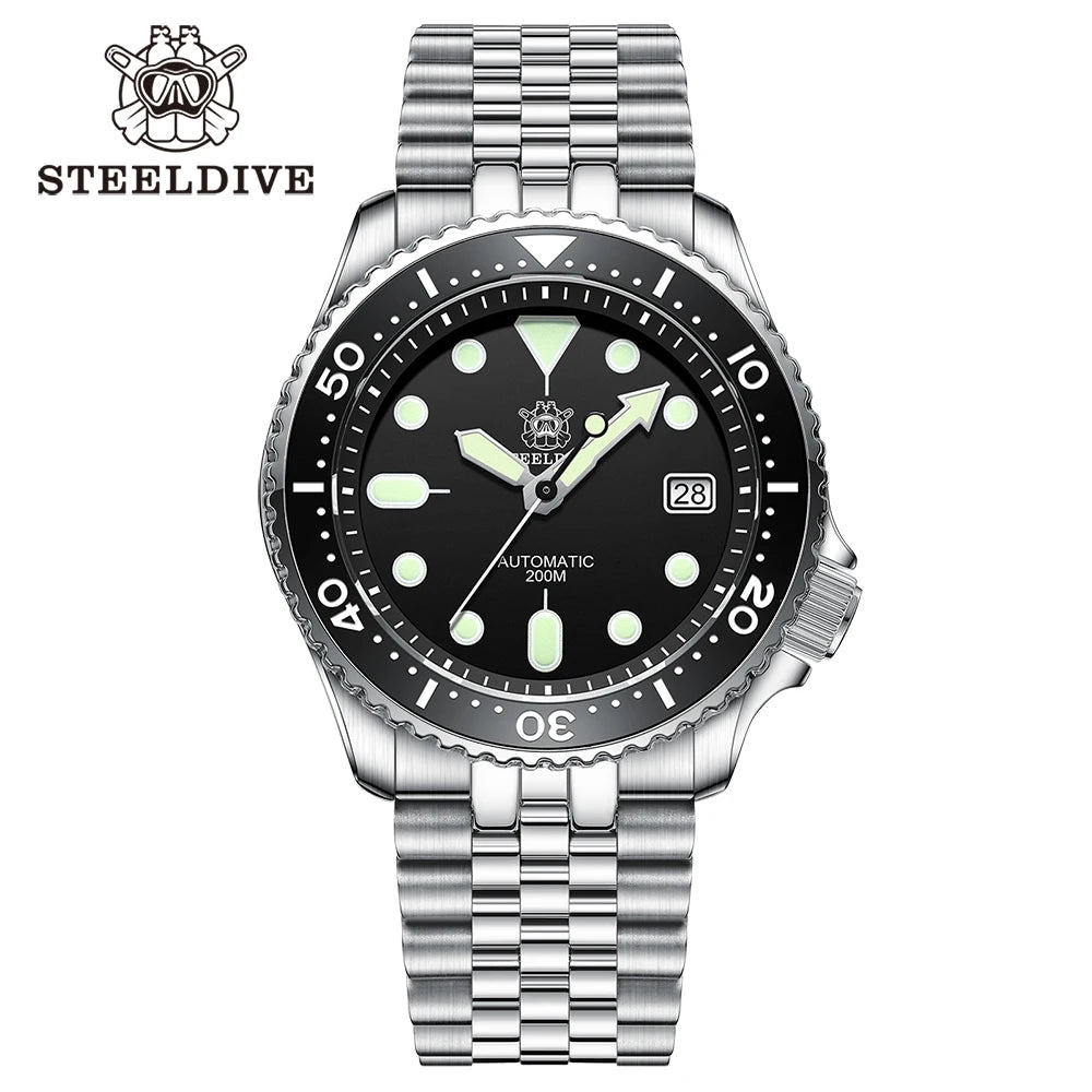 STEELDIVE SD1973 Men's Dive Watch NH35 Automatic Mechanical Men's Watch Luminous Ceramic Bezel Diver Watch Men Watches Sapphire