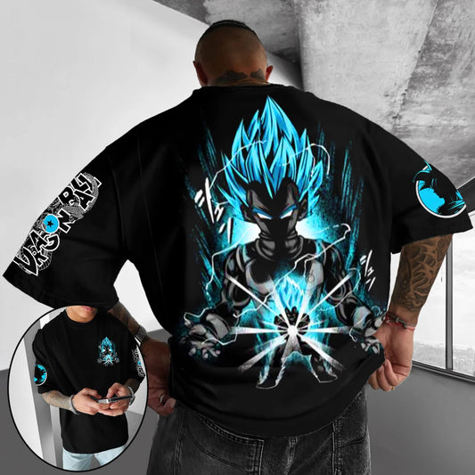 Dragon Ball Z-print katoenen T-shirt met korte mouwen Son Goku Vegeta heren- en dameskleding Harajuku Y2k-T-shirt vintage zomerse streetwear