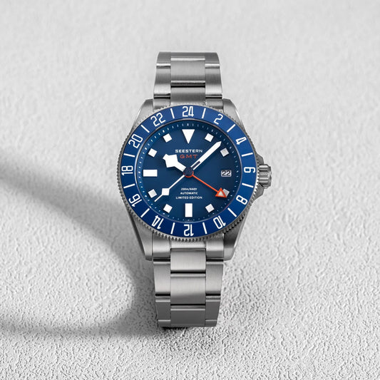 SEESTERN Titanium Diver Men of Watch GMT avtomatska mehanska ročna ura z mehanizmom NH34, safirnim steklom, vodoodpornostjo do 200 m in svetlečim kazalcem, nova