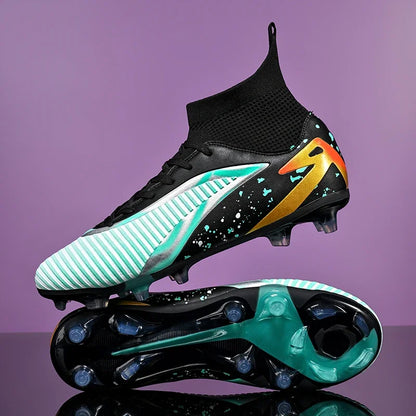 Chaussures de football pour hommes, chaussures de sport, chaussures de futsal à tige haute, chaussures de football de haute qualité pour l'intérieur, antidérapantes, pour l'entraînement en extérieur, crampons ultra-lég