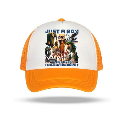 Italian Brainrot Kids Baseball Cap Boy Casual Hat Children Sports Sun Hats Tung Sahur Tralalers Shark Adjustable Bonnet Men Gift
