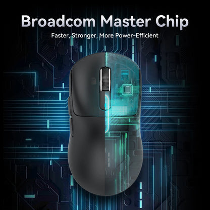 X3 Gaming Mouse Wireless ATTACK SHARK, punainen, 4K-palautusnopeus, Bluetooth Tri-Mode -yhteys, PAW3395, makroilla varustettu Bluetooth-pelihiiri
