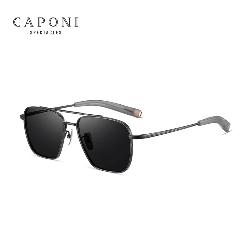 Ochelari de soare polarizați pentru bărbați CAPONI, Seiko, din titan pur, fotocromatici, pentru activități în aer liber și conducere, UV400, ochelari de soare de marcă originală BS50004