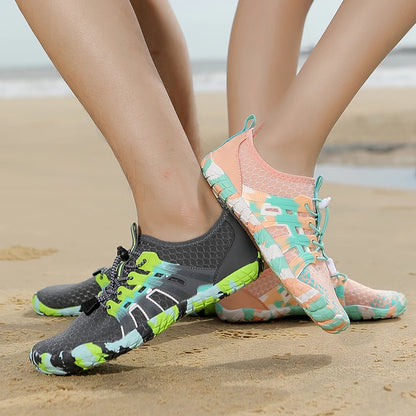 Men's and women's water shoes, upstream wading swimming barefoot five-finger aqua shoes, colorful beach seaside light unisex sneakers new