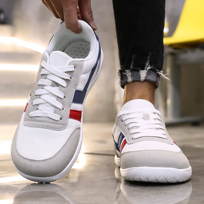 Men's tennis shoes with wide toe box, barefoot minimalist breathable comfortable outdoor walking shoes, sports casual blue shoes 2025