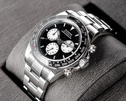 Sugess Diving Men's Watch Panda Automatic Mechanical Chronograph Peacock SL4801 Movement Wristwatch Waterproof Ceramic Bezel New