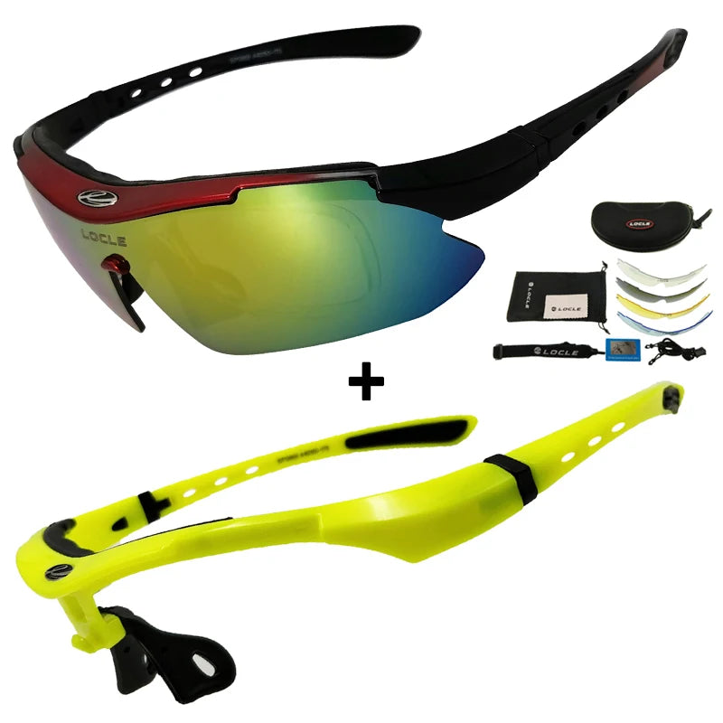 Ochelari de ciclism LOCLE UV400 polarizați pentru bărbați – pentru șosea, MTB, biciclete, pescuit, călărie – ochelari de protecție pentru ciclism