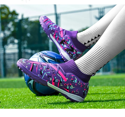 LiXingMing Football Boots Men White Professional High-Tops Soccer Society Cleats Football Shoes Non-Slip Match Training Sneakers