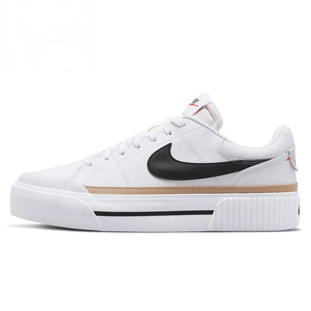 Nike Court Legacy Lit -nahkaiset, mukavat, liukumattomat, pehmustetut ja kestävät matalavartiset tenniskengät FD0355-133