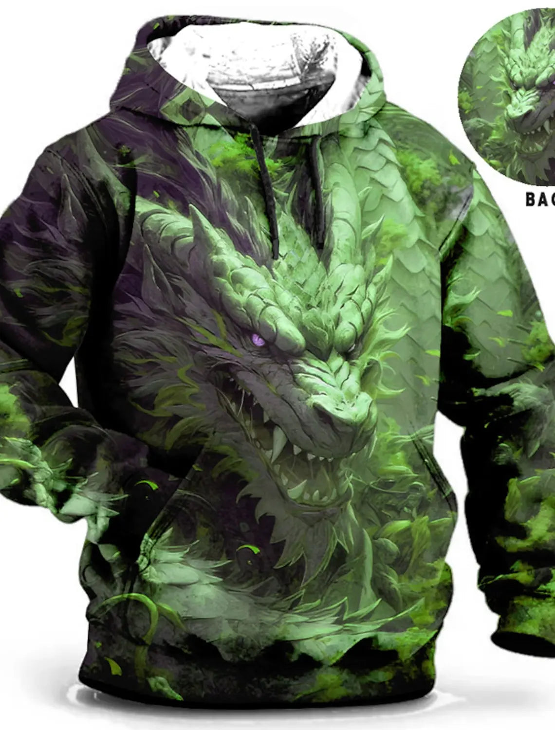 Unisex-Hoodie für Herren – modischer Pullover-Hoodie mit Kapuze, Animal-Print Wolf, Löwe, Drache und Tiger, 3D-Druck, lässiger Alltagshoodie