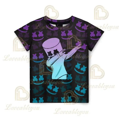 T-shirt infantil de verão Cartoon Fortnite com impressão 3D, para meninos e meninas, estilo streetwear, roupa para adultos e crianças, t-shirt divertida com gola redonda