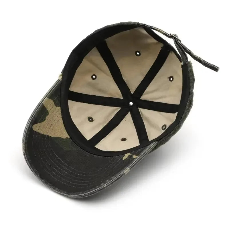 1 PC Unisex Hiking Camouflage Tactics Baseball Cap Leaves Jungle Hat Unstructured Cotton 6 Panel Baseball Cap