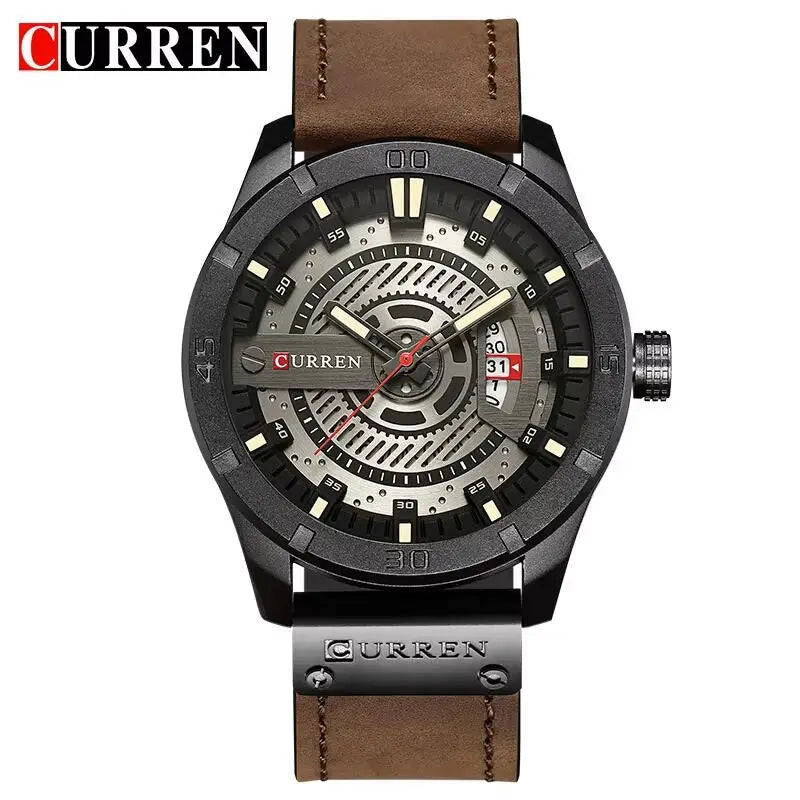 Luxe horlogemerk CURREN: militaire sporthorloges voor heren, quartzhorloge met datum, casual leren polshorloge voor heren, Relogio Masculino