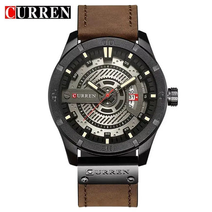 Luxe horlogemerk CURREN: militaire sporthorloges voor heren, quartzhorloge met datum, casual leren polshorloge voor heren, Relogio Masculino
