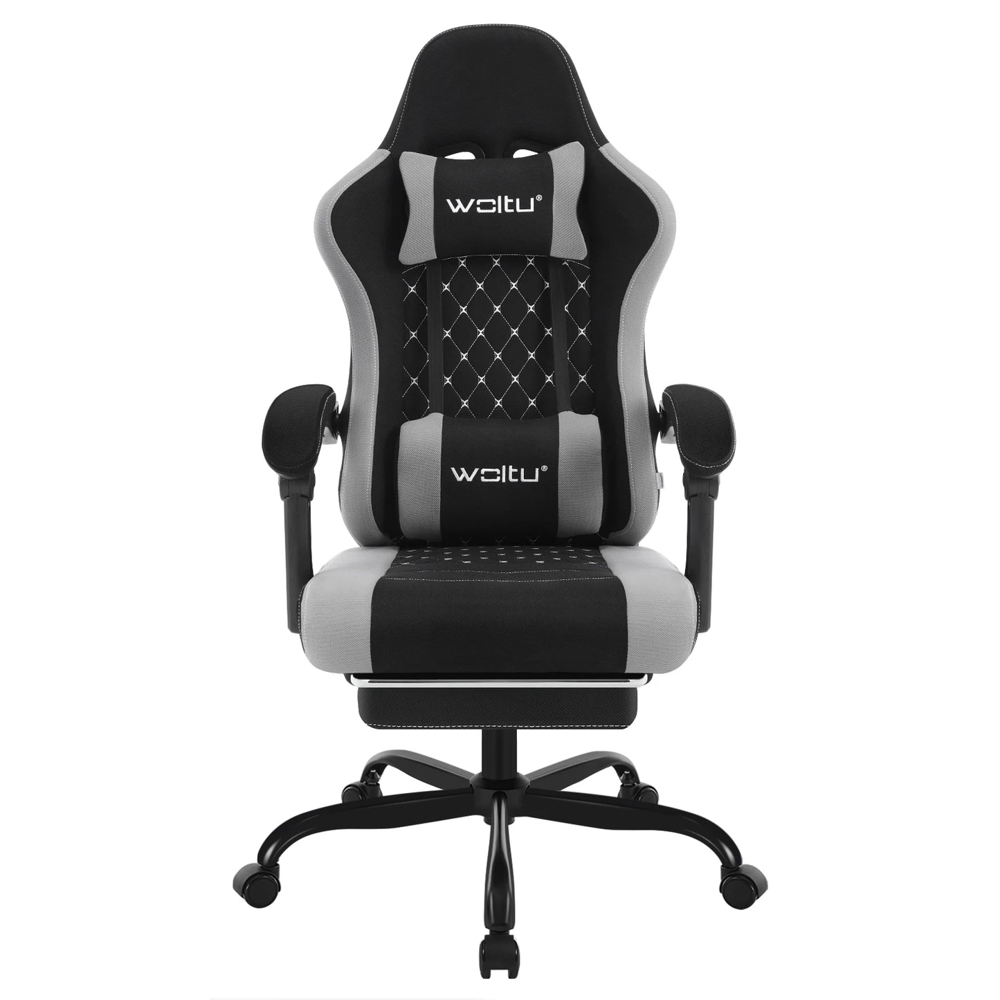 WOLTU Massage Gaming Chair Ergonomic Swivel Computer Chair with Pillow & Footrest Adjustable Headrest Lumbar Support Gamer Chair