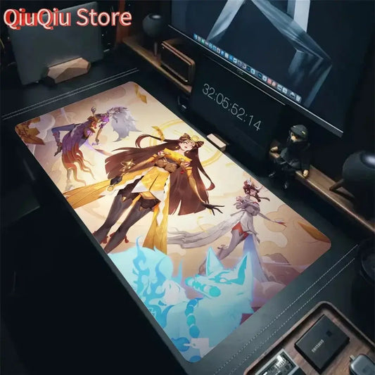 Amaterasu Kiriko Overwatch Mousepad Mouse Mat Desk Mat With Pad Gaming Accessories Prime Gaming XXL Keyboard Pad Padding Mat