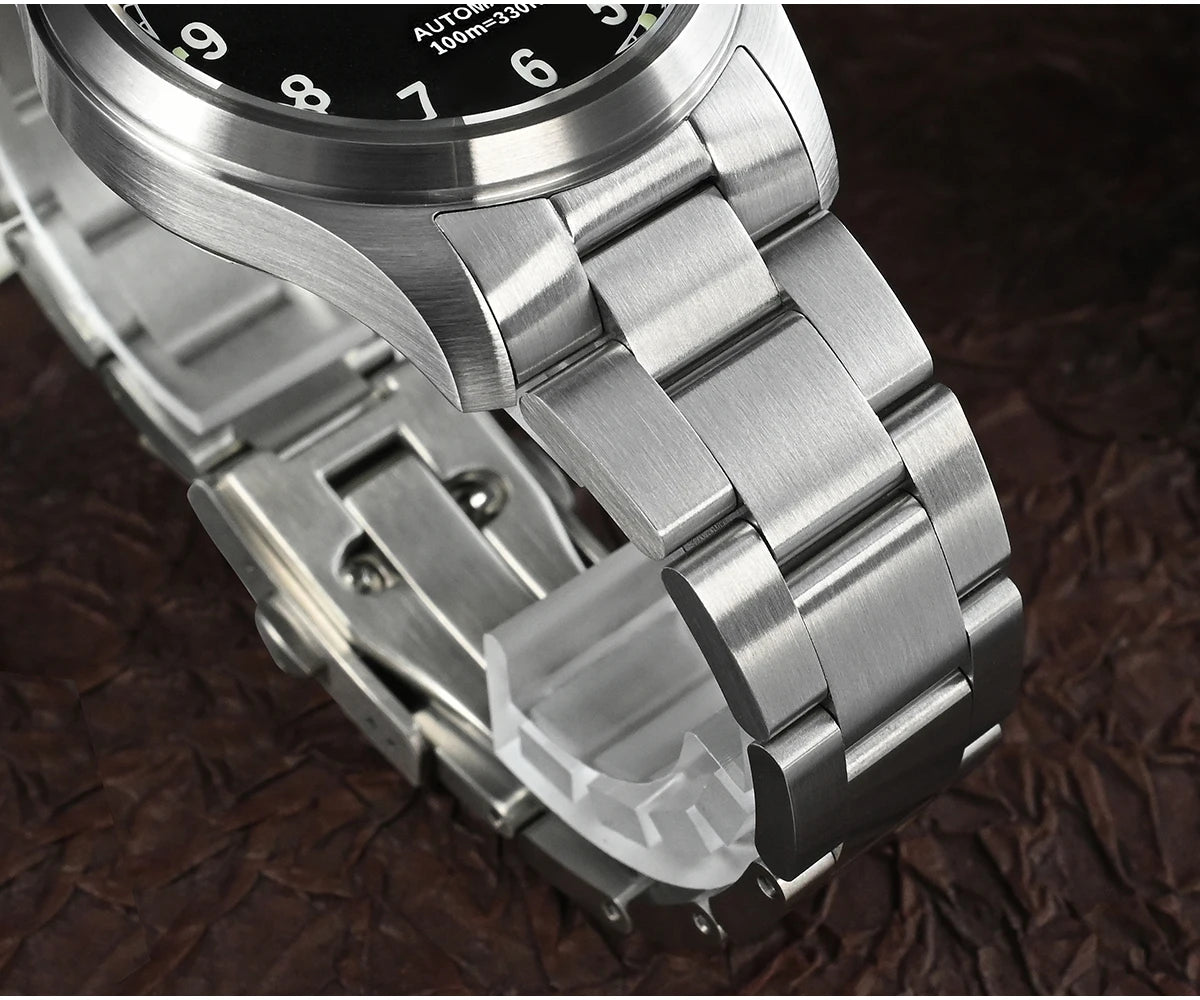 San Martin Simple Men's Watch 37mm Pilot Miyota 8215 Classic Military Explore Automatic Mechanical Watches Waterproof 100m