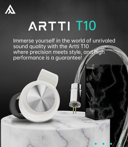 ARTTI T10 Planar Driver In-Ear HiFi Earphones, Wired IEM Monitors with 14.2mm Planar Driver, Detachable 0.78mm 2-Pin Cable, 3.5mm/4.4mm Audiophile Earbuds