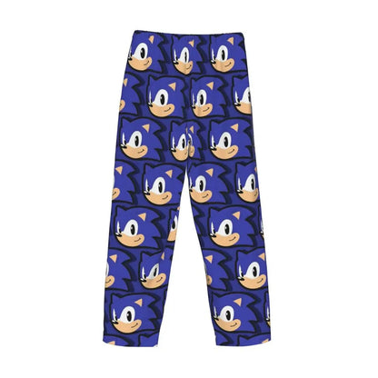 Pantalones de pijama personalizados para hombre con estampado «Soniced», con motivo de erizo, ropa de dormir, pantalones de estar por casa con bolsillos