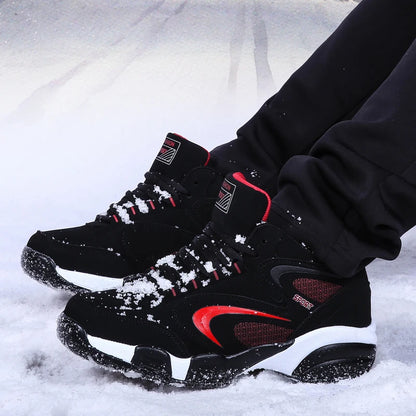 Men's Snow Boots Winter Warm Couple Casual Sneakers Fashion Leather Outdoor Sport Running Tennis Men Non-Slip Big Size 48 Trainer
