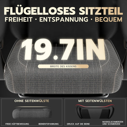 Dark Gray Fabric Gaming Chair, Massage Office Chair with Headrest, Ergonomic Racing Design, Adjustable Footrest, for PC Gamers
