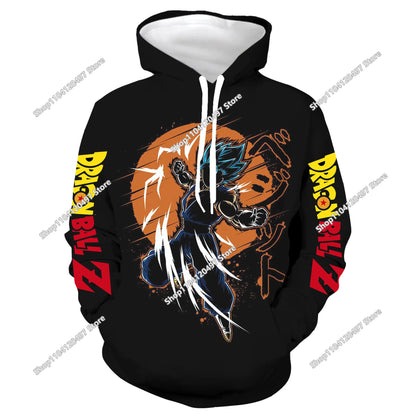Sudadera con capucha de Dragon Ball para niños y niñas, nuevo estilo de otoño e invierno: sudadera creativa, holgada y versátil con capucha
