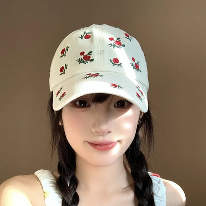 Aranyos sapkák japán stílusú, retro hímzéses baseball sapka – sokoldalú női baseball sapka, alkalmi napellenző, napvédő sapka