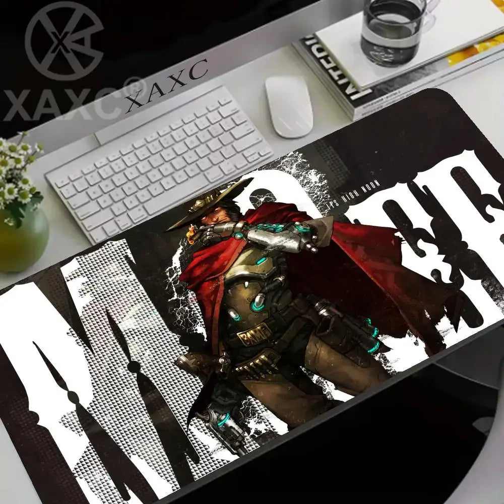 Alfombrilla de ratón grande de Overwatch, estilo kawaii, XXL, para ordenador, escritorio, gamers, oficina, alfombra, teclado, mesa, accesorios para juegos, MousepadXAXC