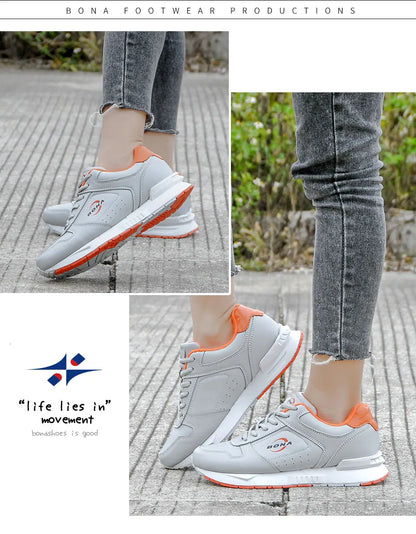 BONA 2023 New Designers Brand Classics Light Sneakers Women Fashion Running Shoes Casual Walking Footwear Ladies Comfort