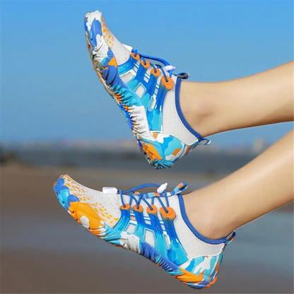 Men's and women's water shoes, upstream wading swimming barefoot five-finger aqua shoes, colorful beach seaside light unisex sneakers new
