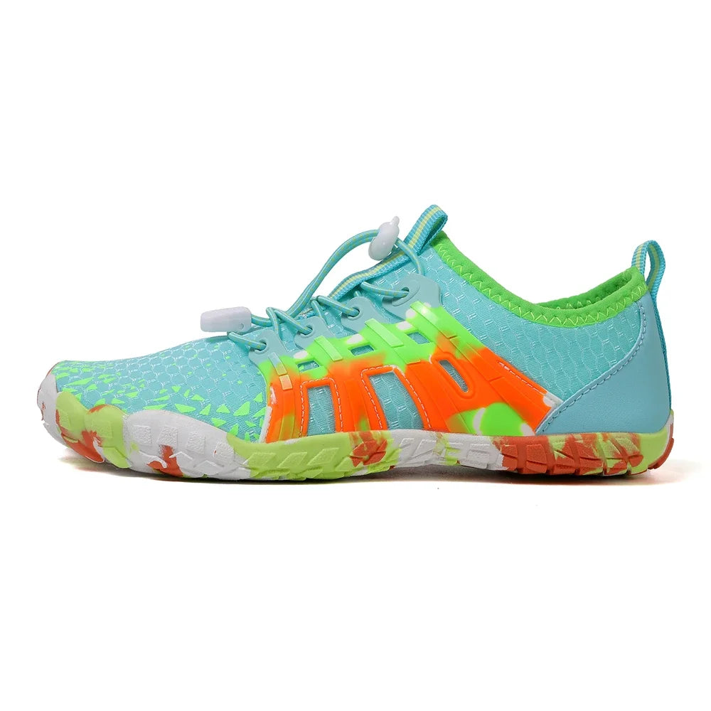 Men's and women's water shoes, upstream wading swimming barefoot five-finger aqua shoes, colorful beach seaside light unisex sneakers new
