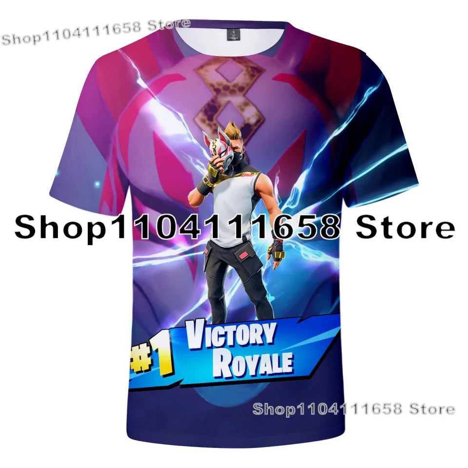 Banana Peely T-Shirt Damen-Tee Kinder F-Fortnite T-Shirt für Herren mit 3D-Druck, Battle-Royale-Game-Sommertop, Geburtstagsgeschenke