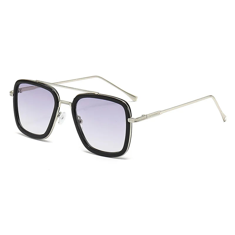 Ochelari de soare pătrați pentru bărbați, ochelari de soare metalici în stil steampunk pentru femei, ochelari de soare la modă pentru activități în aer liber, accesoriu unisex
