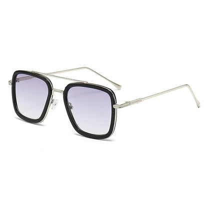 Ochelari de soare pătrați pentru bărbați, ochelari de soare metalici în stil steampunk pentru femei, ochelari de soare la modă pentru activități în aer liber, accesoriu unisex