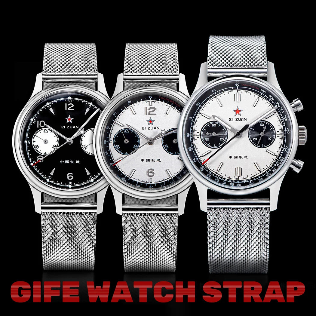 1963 Panda Pilot Chronograph Watch Men 40mm Air Force Sapphire Senior ST1901 Mechanical Wristwatches Retro Clock Men's Watch