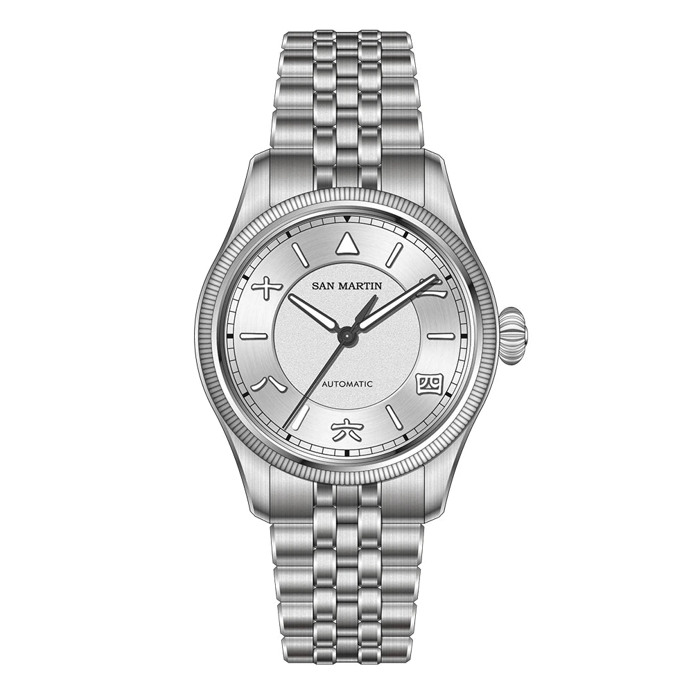 San Martin 39.5mm Men Pilot Watch YN55 Automatic Mechanical Aviation Watches Chinese Style Original Design SN0033 Field Watch