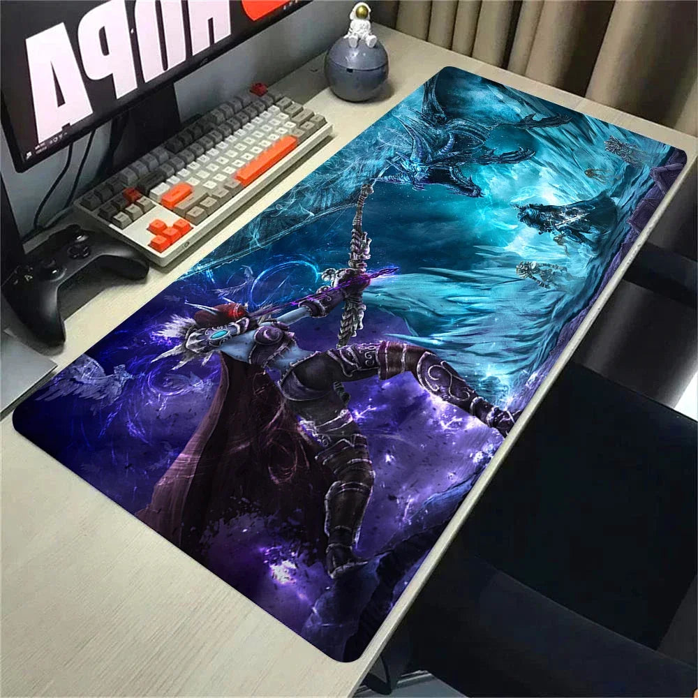 Velká gumová podložka pod myš a klávesnici Natural Horde Alliance HD World Of Warcraft Gaming, s rychlým povrchem a obšitými okraji