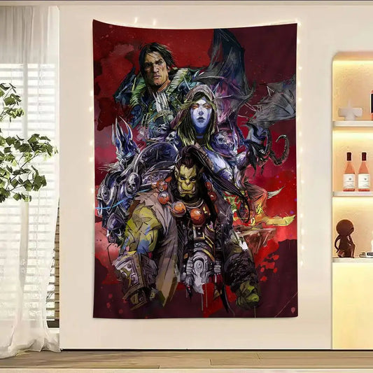 Vruća igra World of Warcraft, veliki zidni tapiserija s printom, jeftini hipi zidni ukrasi, boemski zidni tapiserije, mandala, kućni dekor