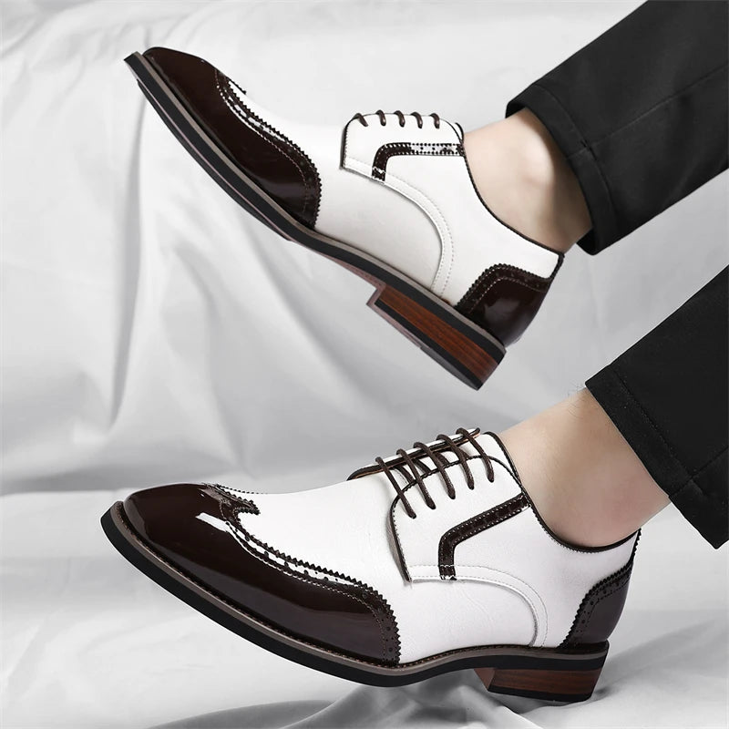 PU Leather Men's Oxford Shoes Heightened Formal Casual Shoes Business Male Suit Shoes New Design Derby Footwear Walking Sneakers