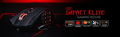 Redragon M913 Gaming 16000 DPI Wired 2.4Ghz Wireless RGB Optical Gamer Mouse 16 Programmable Buttons, Black/White Mouse