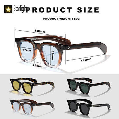 Luksusowa marka, designerskie, klasyczne okulary przeciwsłoneczne z acetatu w kolorze żółwiowym, męskie okulary w stylu retro, modne okulary męskie do noszenia na świeżym powietrzu, 148 mm