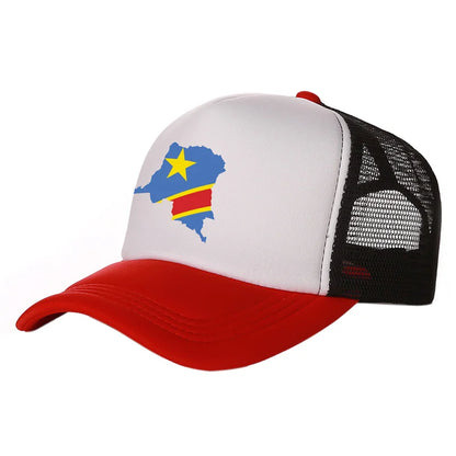 Casquette de camionneur pour homme « Congo démocratique » Casquette de la République démocratique du Congo Casquette de baseball Casquettes unisexes en maille aérée pour l'été