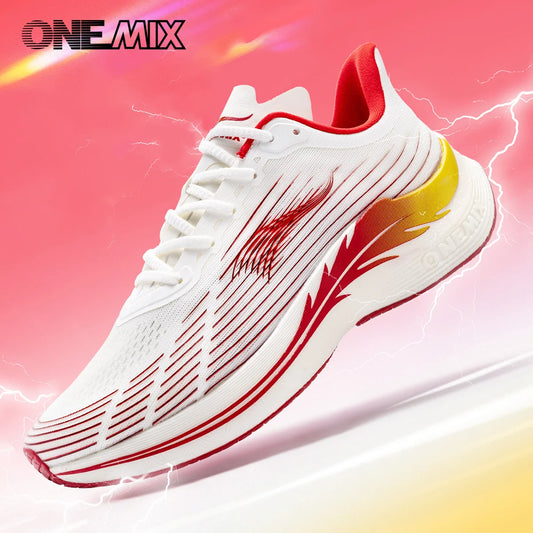Onemix Nuove scarpe da maratona da uomo per donna: sneakers traspiranti e leggere, scarpe sportive con lacci, comode, leggere e morbide