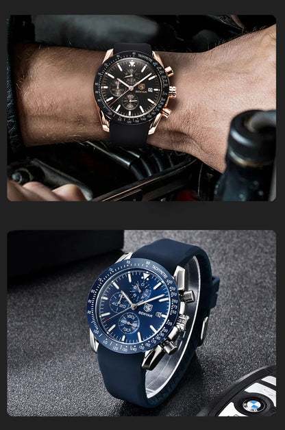 Orologio da uomo BENYAR 5140, orologio sportivo casual, orologio al quarzo di lusso impermeabile, cronografo militare di marca di alta gamma.