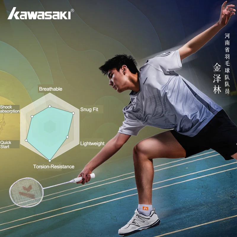 Retro Design Badminton Shoes Kawasaki Original 2025 Anti-Torsion Carbon Plate Professional Sports Table Tennis Shoes C32016