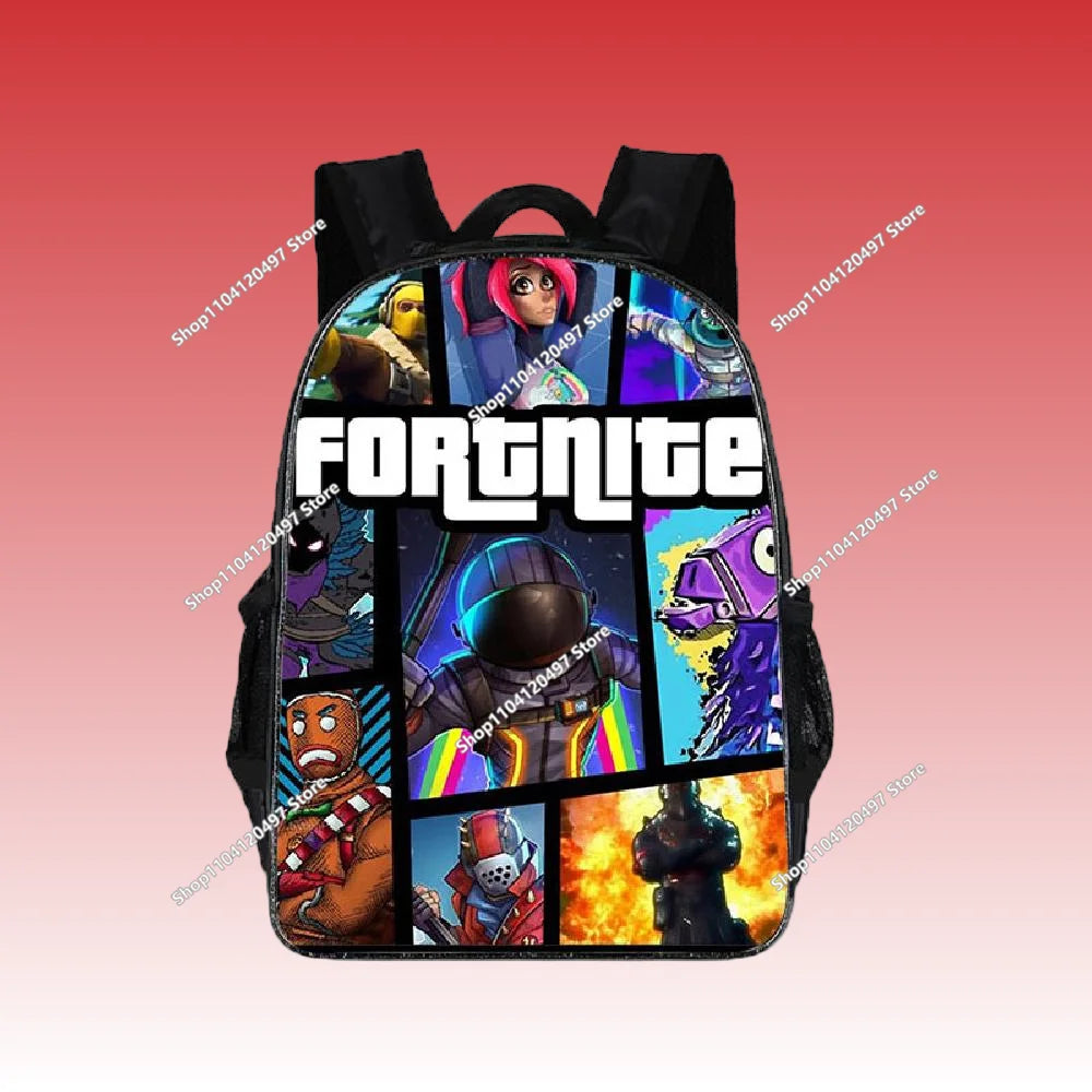 Fortnite Anime Character New Backpacks Cartoon Battle Royale Student 3-piece Set Book Bag Meal Box Pen Bag Anime Gifts