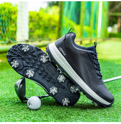 Hot Sale Leisure Golf Shoes Men's Waterproof Golf Spikes Sneakers Professional Non-Slip Golf Trainers Luxury Sports Shoes