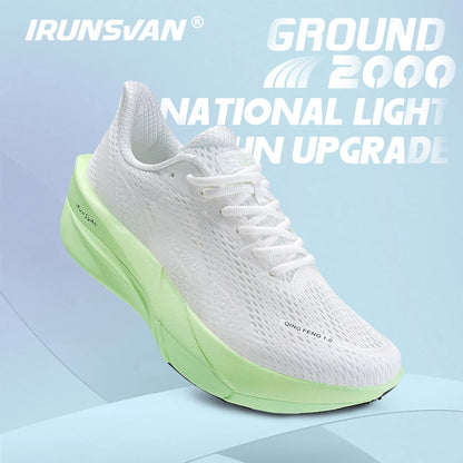 IRUNSVAN Carbon Fiber Sneakers Beginner/Advanced Running Shoes Breathable and Comfortable Thick Bottom Training Shoes Unisex 130