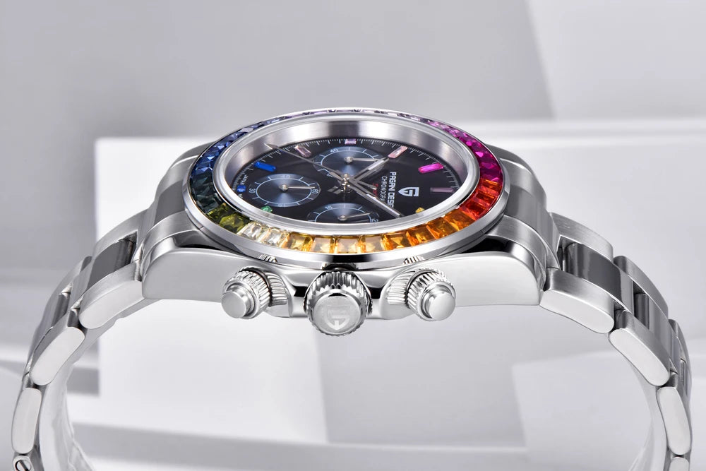 Relógio de pulso para homem PAGANI DESIGN – Modelo com mostradores coloridos, relógio de pulso de luxo com movimento de quartzo, cronógrafo equipado com um movimento